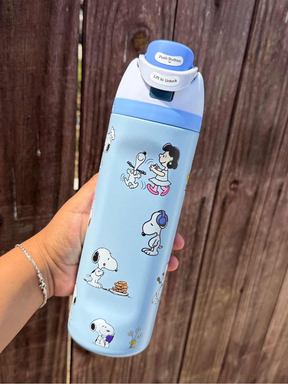 Owala 24 oz Blue Snoopy Stainless Water Bottle